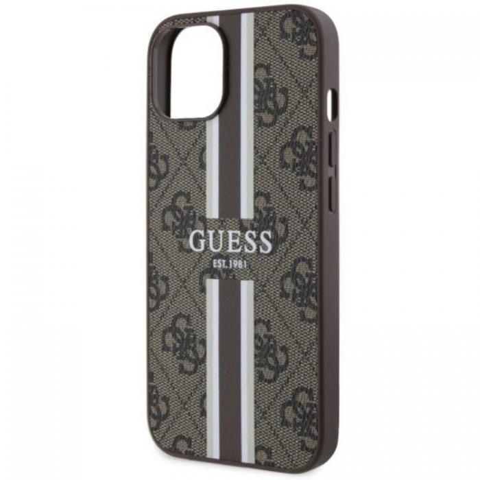 Guess - Guess iPhone 14 Mobilskal MagSafe 4G Printed Stripes - Brun