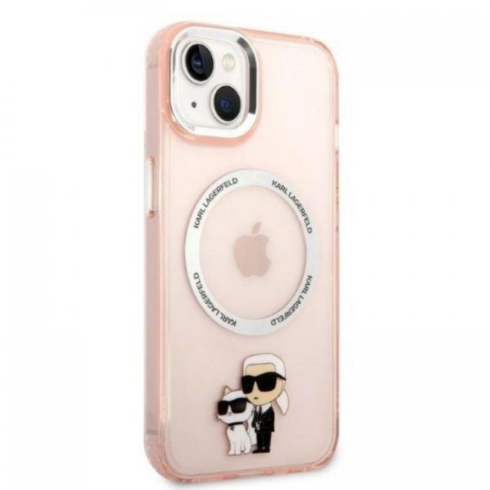 KARL LAGERFELD - Karl Lagerfeld iPhone 14 Skal Magsafe Iconic Karl & Choupette - Rosa