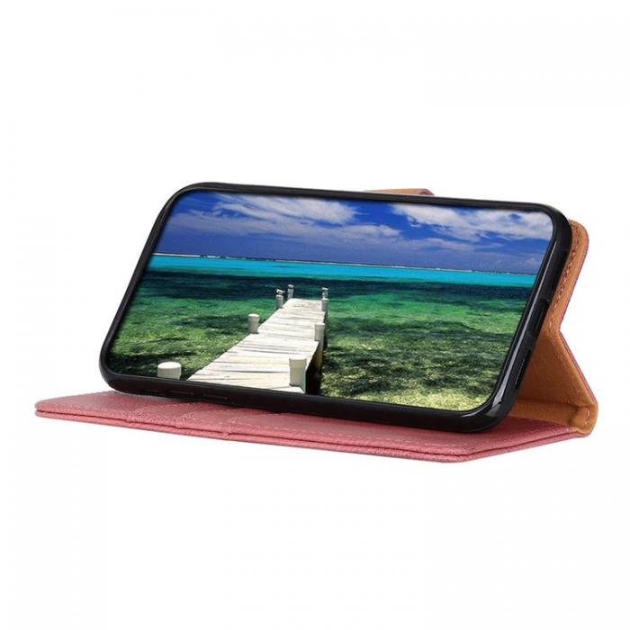 KHAZNEH - KHAZNEH Textured PU Lder Plnboksfodral Xiaomi 12 Pro - Rosa
