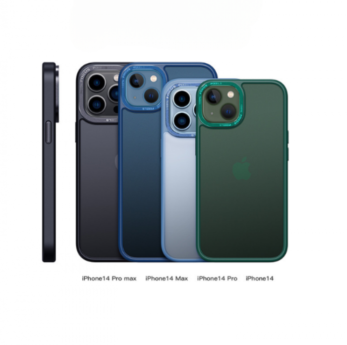 A-One Brand - iPhone 14 Pro Skal Kameraram i Aluminiumlegering - Mrkgrn