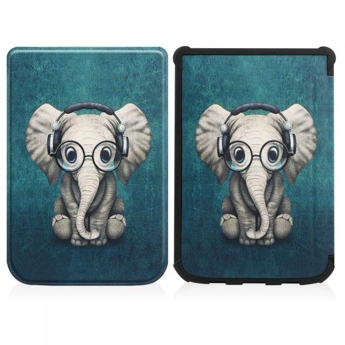 UTGATT - PocketBook Lux 4/5/HD 3 Fodral Smartcase - Glad elefant