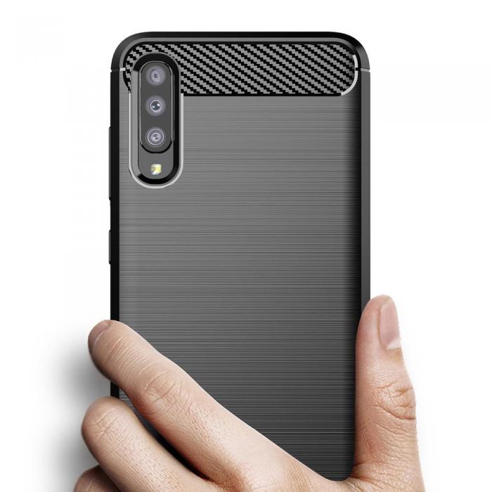 Forcell - Galaxy A70/A70s Skal Forcell Carbon Mjukplast - Svart