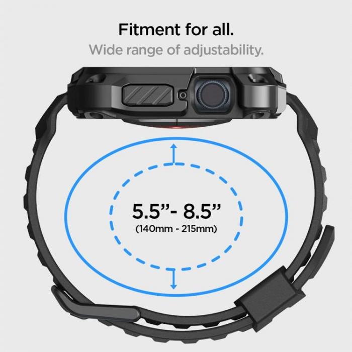 Spigen - Spigen Apple Watch 7/8 (45mm) Armband Rugged Armor Pro - Svart