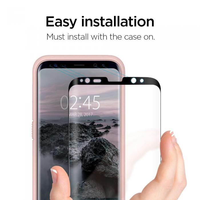 UTGATT5 - SPIGEN Hrdat Glas Tr Case Friendly Galaxy S8 + Plus Svart