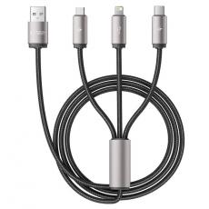 Tech-Protect - Tech-Protect 3in1 USB-A Till Lightning/Type-C/Micro-USB 1m - Grå