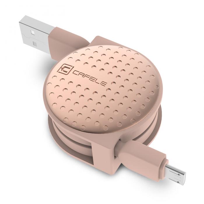UTGATT5 - Cafele utdragbar Micro USB kabel, 1m - Rosguld