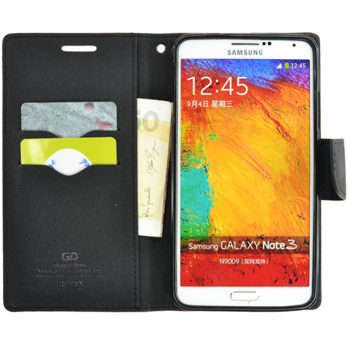 UTGATT5 - Mercury Fancy Diary Plnboksfodral till Samsung Galaxy Note 3 N9000 (Brun)