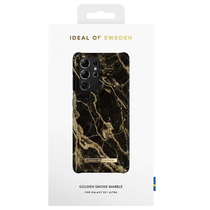 iDeal of Sweden - iDeal Fashion Skal Samsung Galaxy S21 Ultra - Golden Smoke Marble