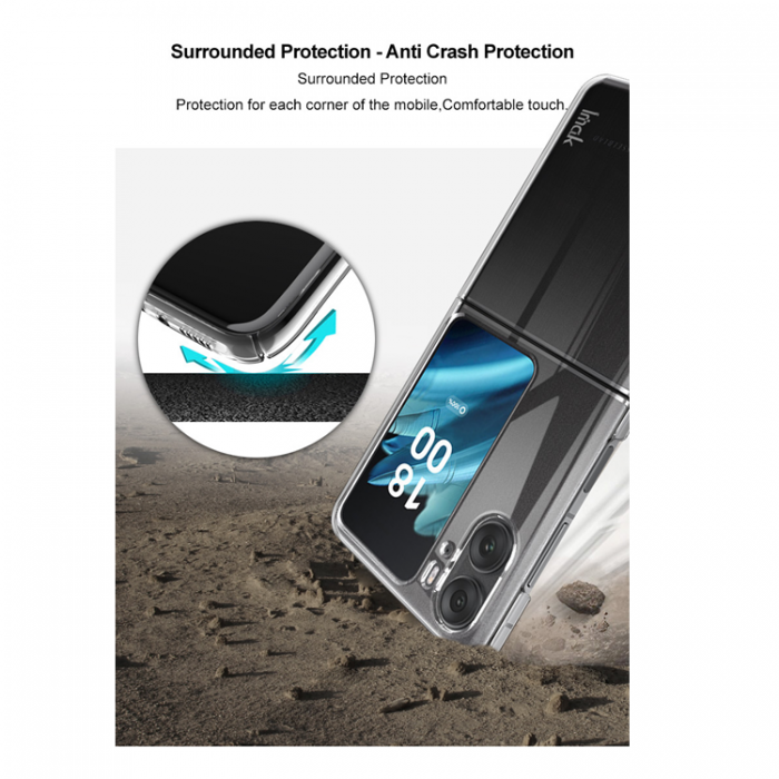 Imak - IMAK Oppo Find N2 Flip 5G Mobilskal Air II Pro Anti-Scratch - Clear
