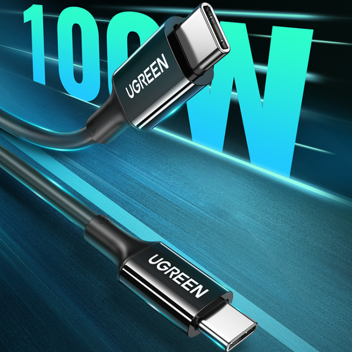 Ugreen - Ugreen US300 USB-C / USB-C 480Mb/s 5A 2m Kabel - Svart