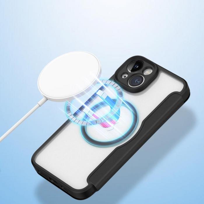 UTGATT1 - Dux Ducis iPhone 14 Plnboksfodral Magsafe Skin X Pro - Svart