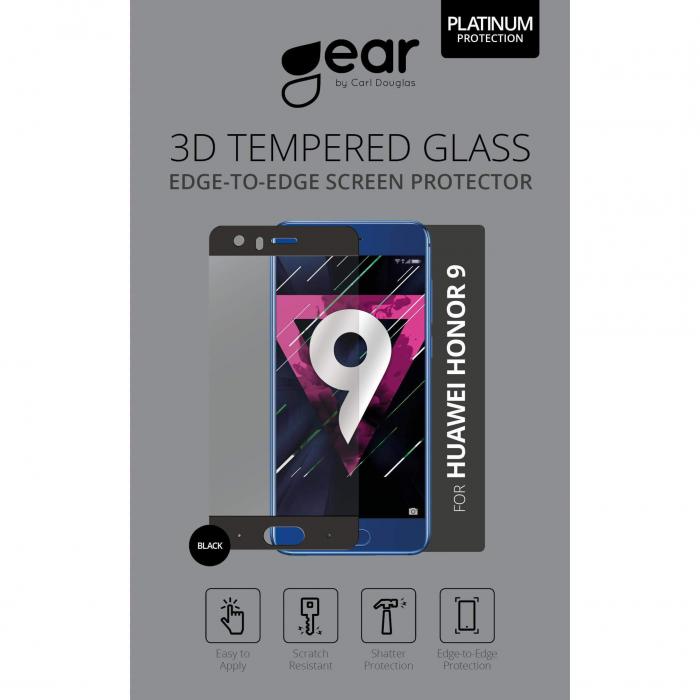 UTGATT1 - GEAR Hrdat 3D Glas till Huawei Honor 9 Edge to Edge - Svart