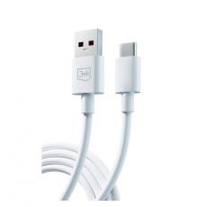 3MK - 3mk Hyper USB-A Till USB-C Kabel 1.2m - Vit