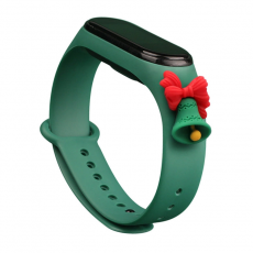 A-One Brand - Xiaomi Mi Band 3/4 Silikon Strap Xmas Bell - Mörkgrön