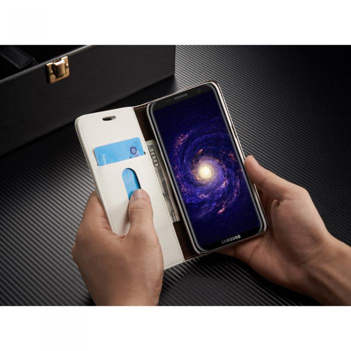 UTGATT1 - Caseme Oil Wax Plnboksfodral Samsung Galaxy S8 Plus - Vit