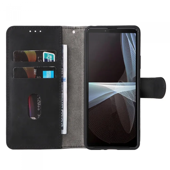 Taltech - Sony Xperia 10 IV Plnboksfodral Skin Touch - Svart