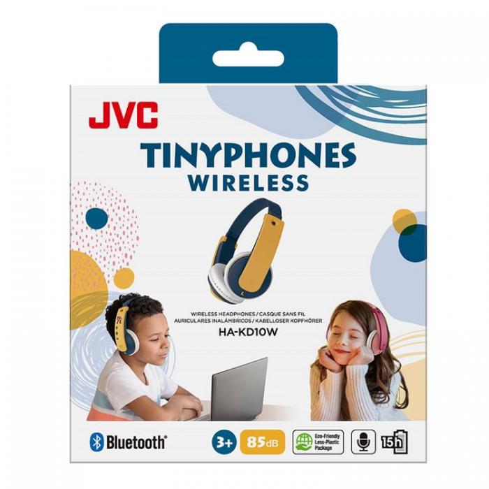 JVC - JVC Hrlurar KD10 On-Ear Trdls 85dB - Gul / Bl