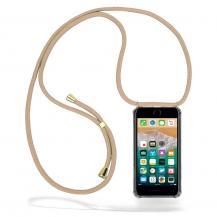 CoveredGear-Necklace - Boom iPhone 7/8/SE 2020/SE 2022 mobilhalsband skal - Beige Cord