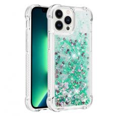 A-One Brand - iPhone 14 Pro Skal Liquid Floating Glitter - Grön
