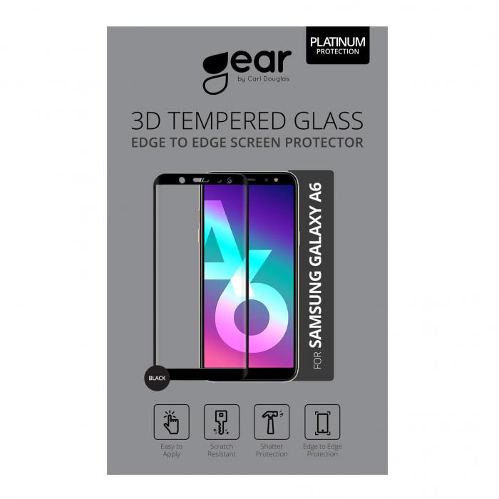 UTGATT1 - GEAR Hrdat Glas 3D Full Cover Svart Samsung A6