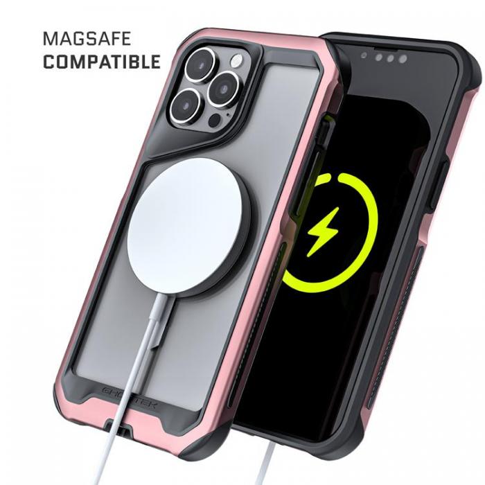 UTGATT1 - Ghostek Atomic Slim Metal MagSafe Skal iPhone 13 Pro Max - Rosa