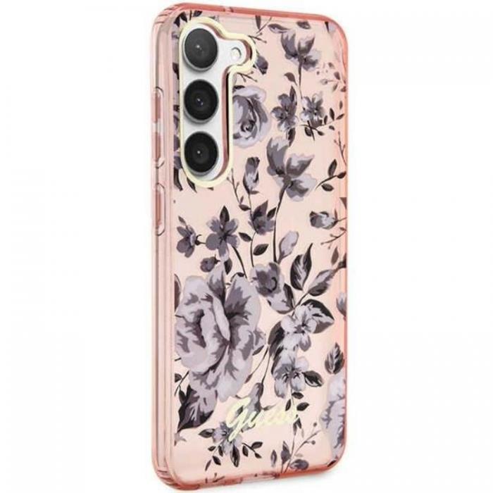 Guess - Guess Galaxy S23 Mobilskal Flower Collection - Rosa