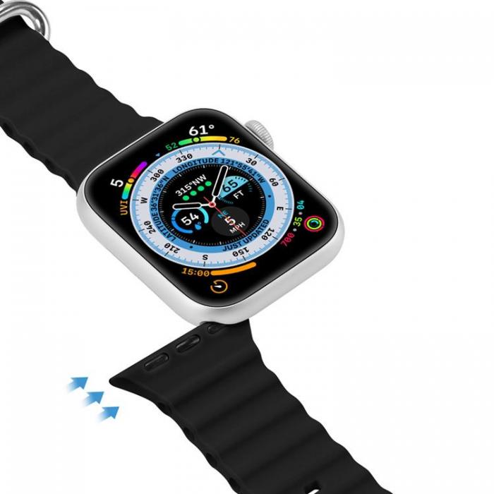 Dux Ducis - Dux Ducis Apple Watch 4/5/6/7/8/SE (38/40/41mm) Armband Silikon Ocean - Svart