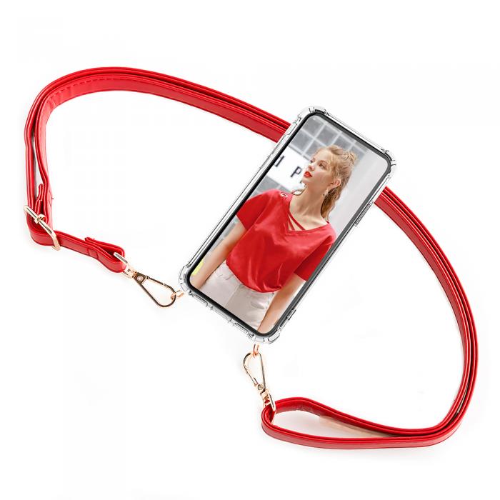 UTGATT1 - Boom iPhone 13 Mini skal med mobilhalsband- Strap Red