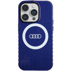 Audi - Audi iPhone 14 Pro Mobilskal Magsafe IML Big Logo - Blå