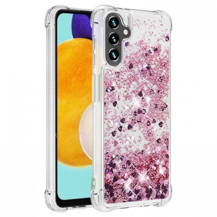 A-One Brand - Galaxy A54 5G Mobilskal YB Quicksand Glitter TPU - Rosa Guld