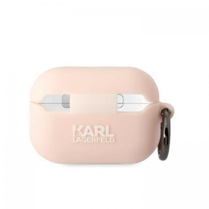 KARL LAGERFELD - Karl Lagerfeld AirPods Pro 2 Skal Silicone Karl Head 3D - Rosa