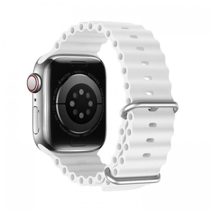 Dux Ducis - Dux Ducis Apple Watch 4/5/6/7/8/SE (38/40/41mm) Armband Silikon Ocean - Vit
