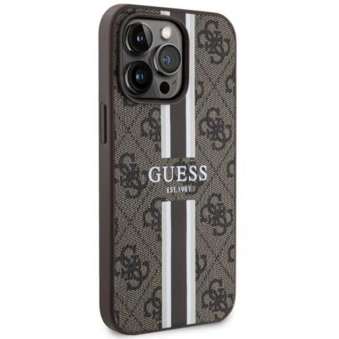 Guess - Guess iPhone 13 Pro Max Mobilskal MagSafe 4G Printed Stripes - Brun