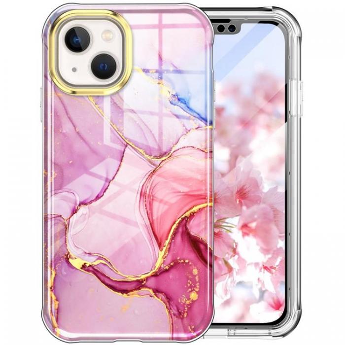 A-One Brand - iPhone 14 Plus Skal 360 Marble - Rosa