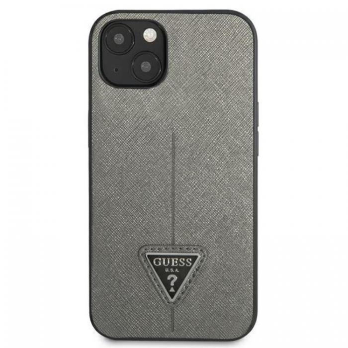 Guess - Guess iPhone 13 Mini Skal Saffiano Triangle Logo - Silver
