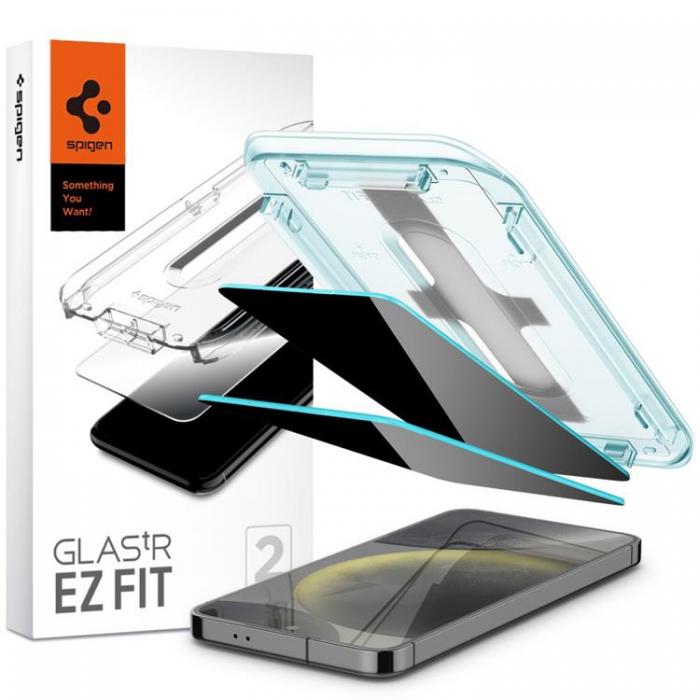 Spigen - [2-Pack] Spigen Galaxy S24 Hrdat glas Skrmskydd EZ-Fit Privacy