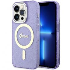 Guess - Guess iPhone 11/XR Mobilskal Magsafe Glitter Guld - Lila