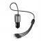 Dudao - Dudao Billaddare 3in1 Micro USB-C Lightning Kabel 100 cm - Svart
