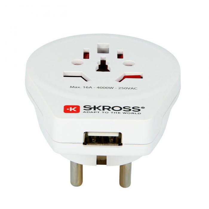 UTGATT5 - SKROSS El-Adapter Europa med USB