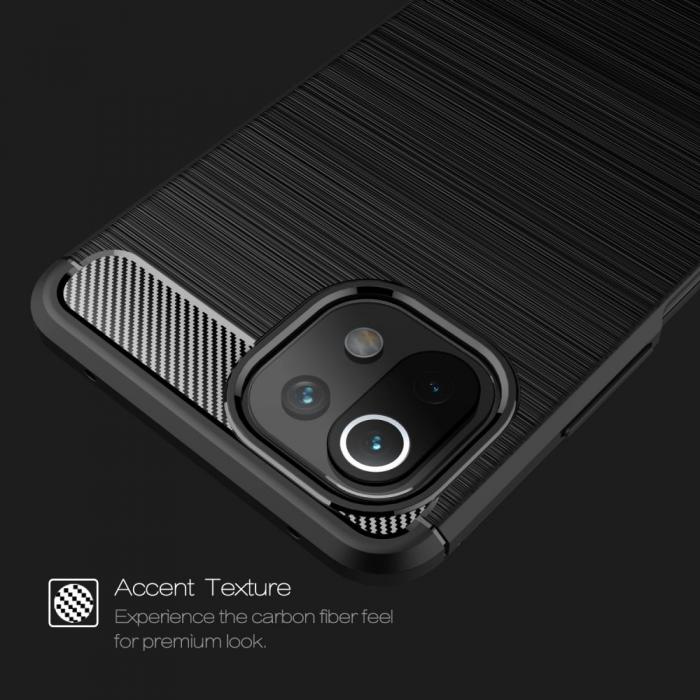 UTGATT5 - Tech-Protect  TPU Carbon Mobilskal Xiaomi Mi 11 Lite - Svart