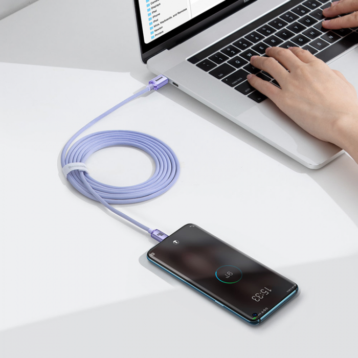 BASEUS - Baseus USB-C till USB-C 100W 2m - Lila