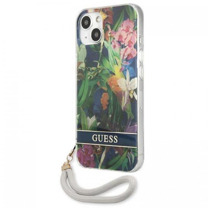 Guess - Guess iPhone 13 mini Skal Flower Strap - Bl