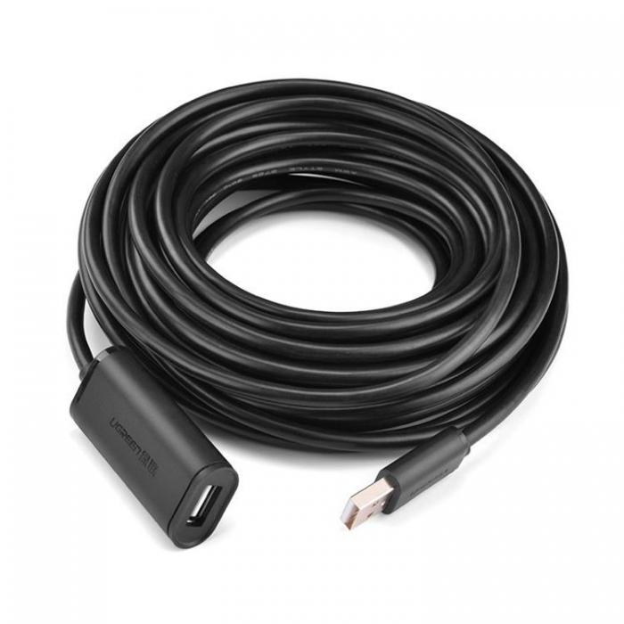 Ugreen - Ugreen Active Frlngning USB 2.0 Kabel 10 m - Svart