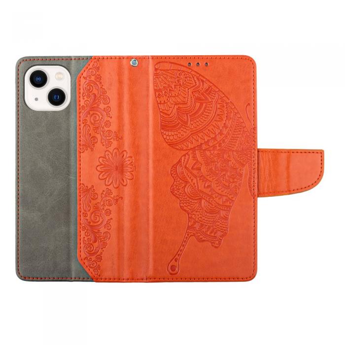 OEM - Fjrilar iPhone 13 Plnboksfodral - Orange
