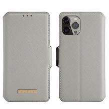 A-One Brand - Muxma Saffiano Plånboksfodral till iPhone 13 Pro - Grå