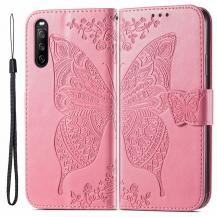 A-One Brand - Butterfly Plånboksfodral till Sony Xperia 10 III - Rosa