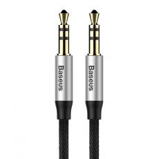 BASEUS - Baseus Stereo AUX Audio 3.5 mm Male Mini Jack - Silver/Svart