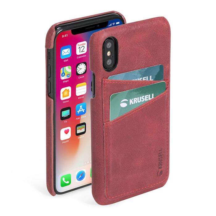 UTGATT5 - Krusell Sunne 2 Card Cover iPhone Xs Max Vintage Red