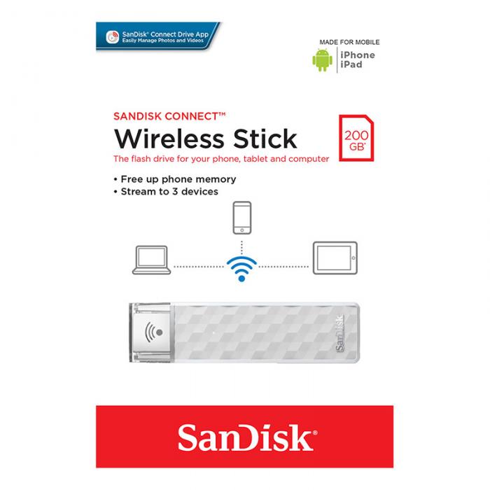 UTGATT5 - SANDISK CONNECT WIRELESS STICK 200GB USB