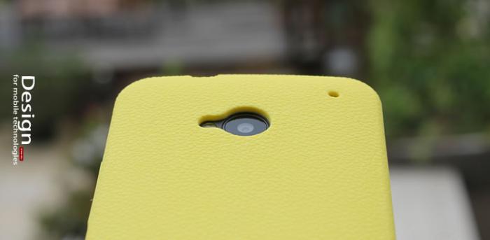 UTGATT4 - Seepoo Silikonskal till HTC One (M7) (Gul) + Skrmskydd